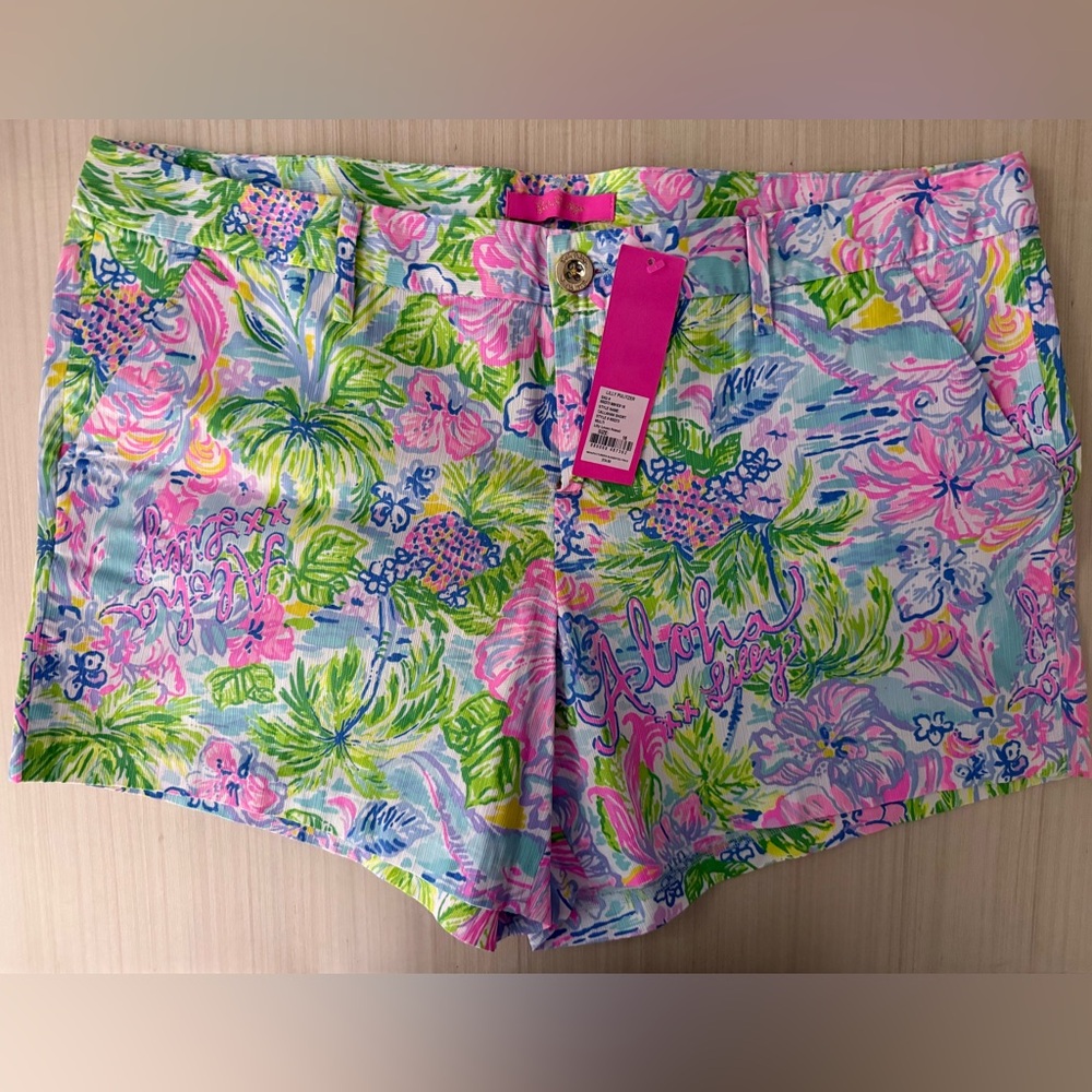 NWT Lilly Pulitzer Lilly Loves Hawaii buttercup shorts size 16
